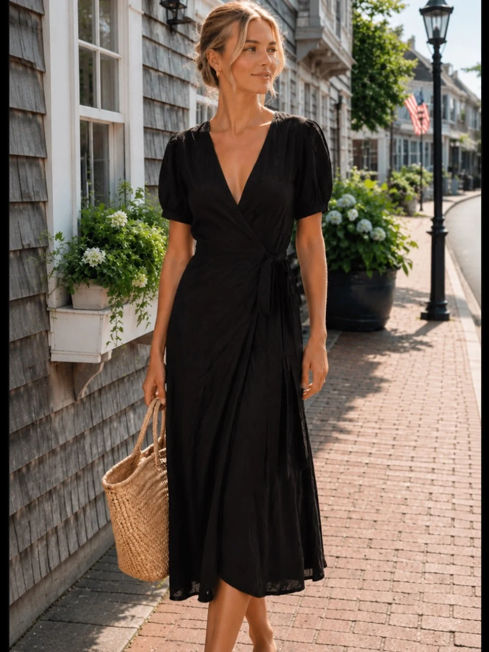 GAP | Dresses | Nwt Gap Womens Black Linen Blend Wrap Maxi Dress Casual Lightweight Summer